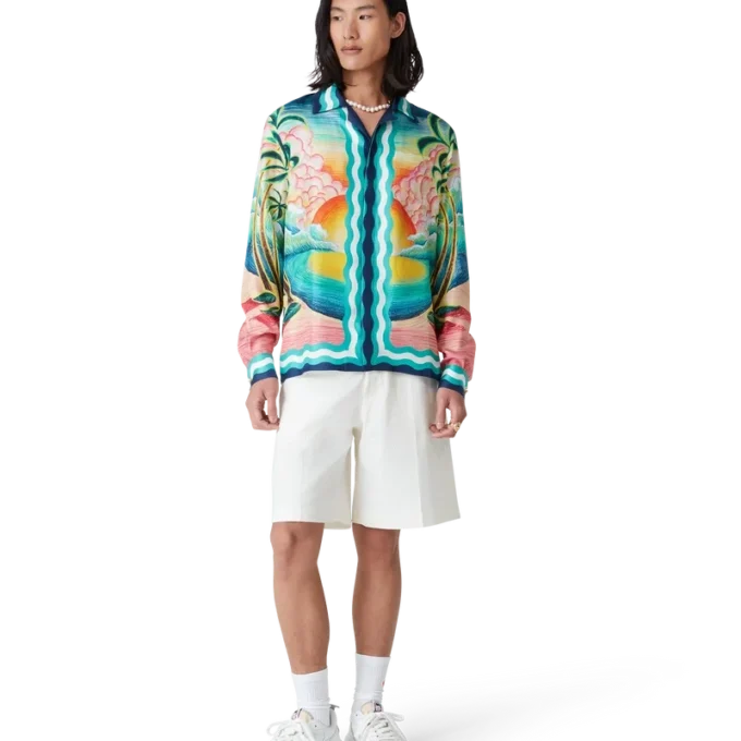 Camicia in seta a maniche lunghe Danse De La Mer