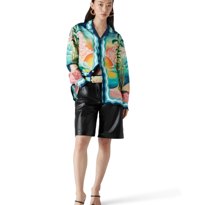 Camicia in seta a maniche lunghe Danse De La Mer