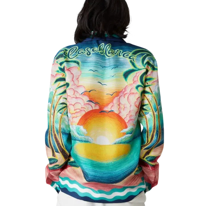 Camicia in seta a maniche lunghe Danse De La Mer