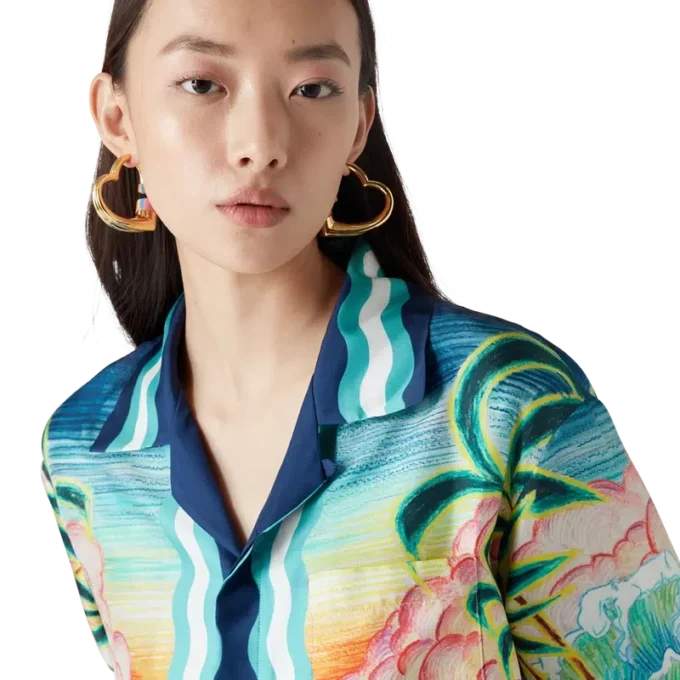 Camicia in seta a maniche lunghe Danse De La Mer