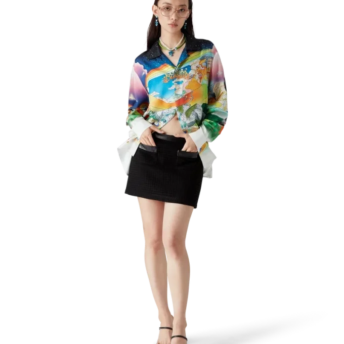 Camicia in seta a maniche lunghe La Musique