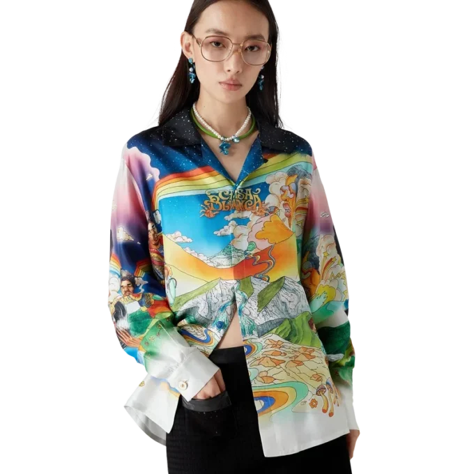 Camicia in seta a maniche lunghe La Musique