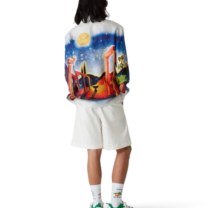 Camicia in seta Midnight Acropolis