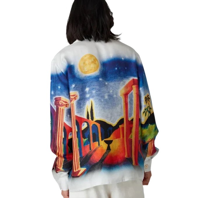 Camicia in seta Midnight Acropolis