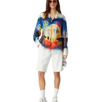 Camicia in seta Midnight Acropolis