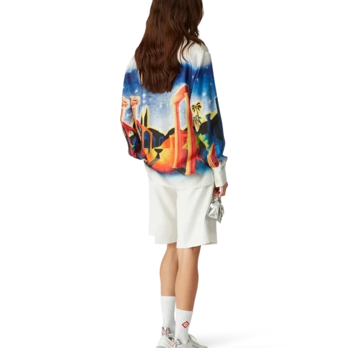 Camicia in seta Midnight Acropolis