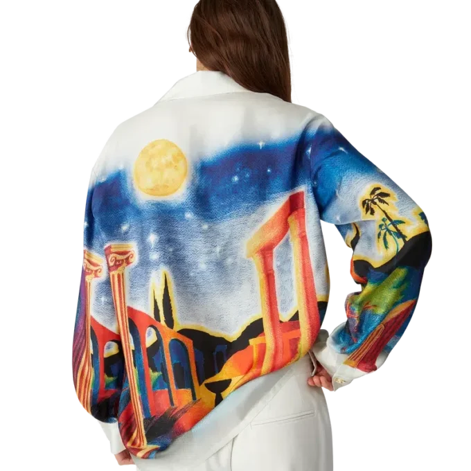 Camicia in seta Midnight Acropolis