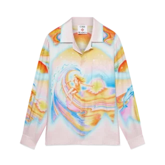 Camicia in seta a maniche lunghe Psychedelic Nirvana