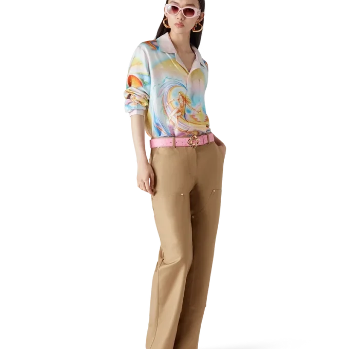 Camicia in seta a maniche lunghe Psychedelic Nirvana