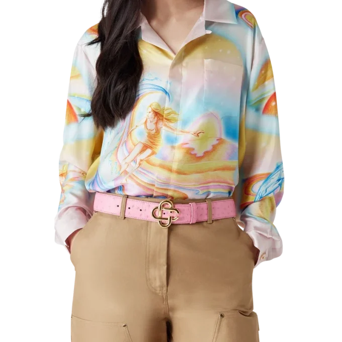 Camicia in seta a maniche lunghe Psychedelic Nirvana