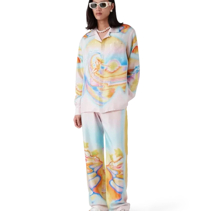 Camicia in seta a maniche lunghe Psychedelic Nirvana