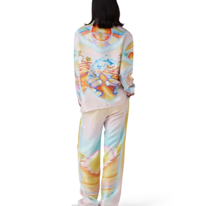 Camicia in seta a maniche lunghe Psychedelic Nirvana