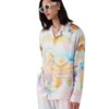 Camicia in seta a maniche lunghe Psychedelic Nirvana
