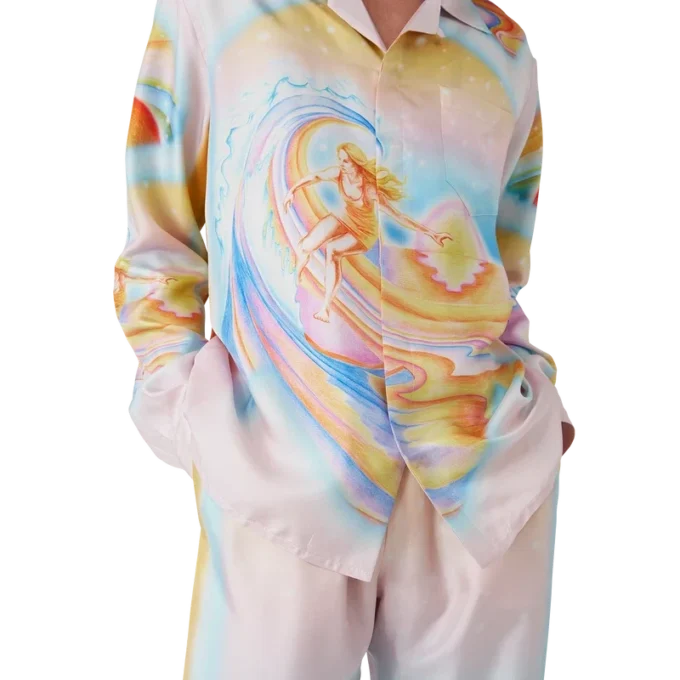 Camicia in seta a maniche lunghe Psychedelic Nirvana