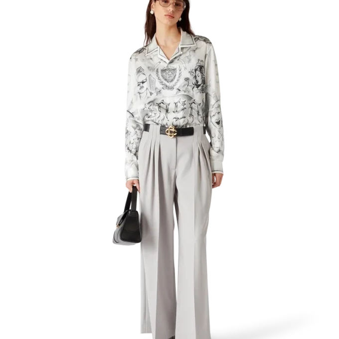 Camicia in seta a maniche lunghe Tattoo