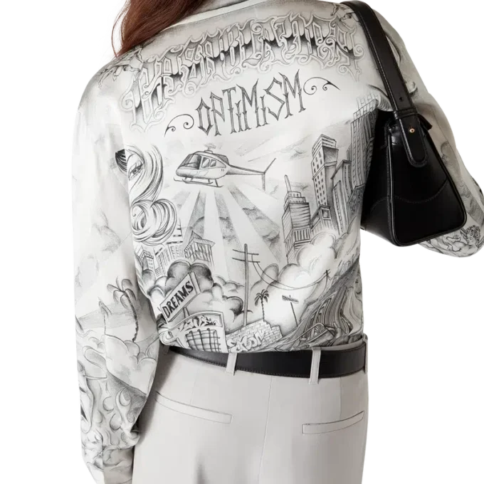 Camicia in seta a maniche lunghe Tattoo