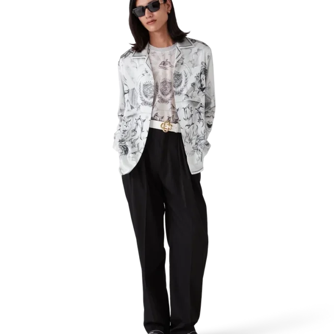 Camicia in seta a maniche lunghe Tattoo