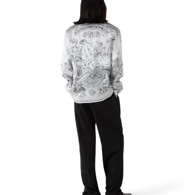 Camicia in seta a maniche lunghe Tattoo