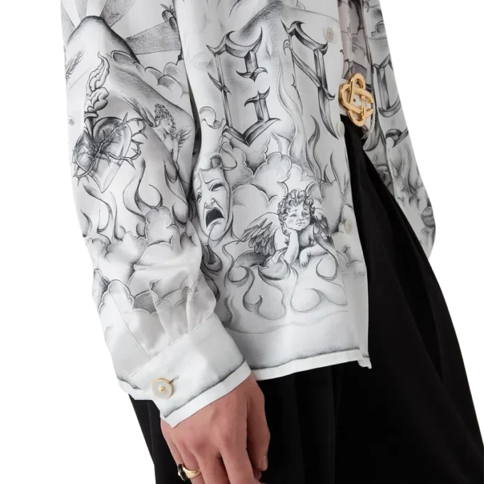 Camicia in seta a maniche lunghe Tattoo