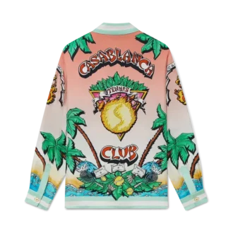 Camicia in seta a maniche lunghe Tennis Club