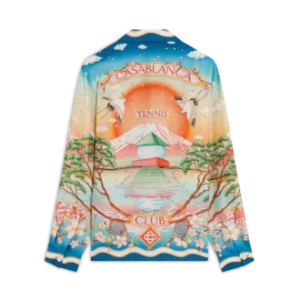 Camicia in seta a maniche lunghe Tennis Club