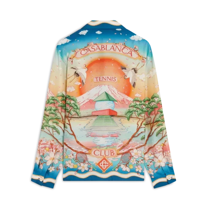 Camicia in seta a maniche lunghe Tennis Club