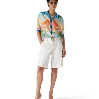 Camicia in seta a maniche lunghe Tennis Club