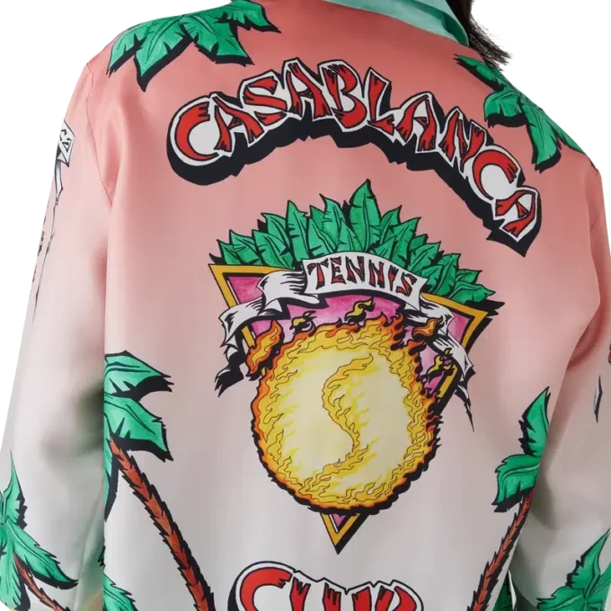 Camicia in seta a maniche lunghe Tennis Club