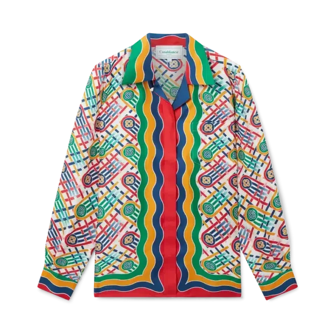 Camicia in seta con monogramma Tennis Camicia in seta con monogramma Tennis