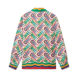 Camicia in seta con monogramma Tennis