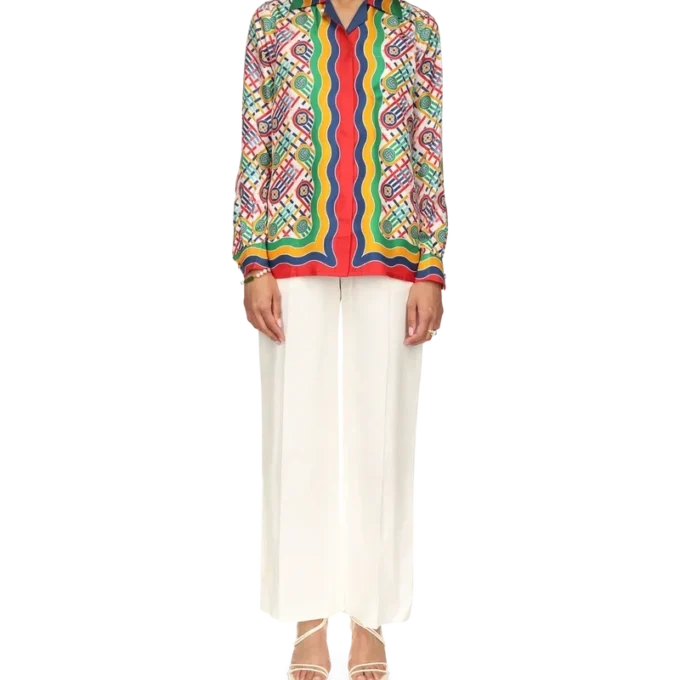 Camicia in seta con monogramma Tennis Camicia in seta con monogramma Tennis