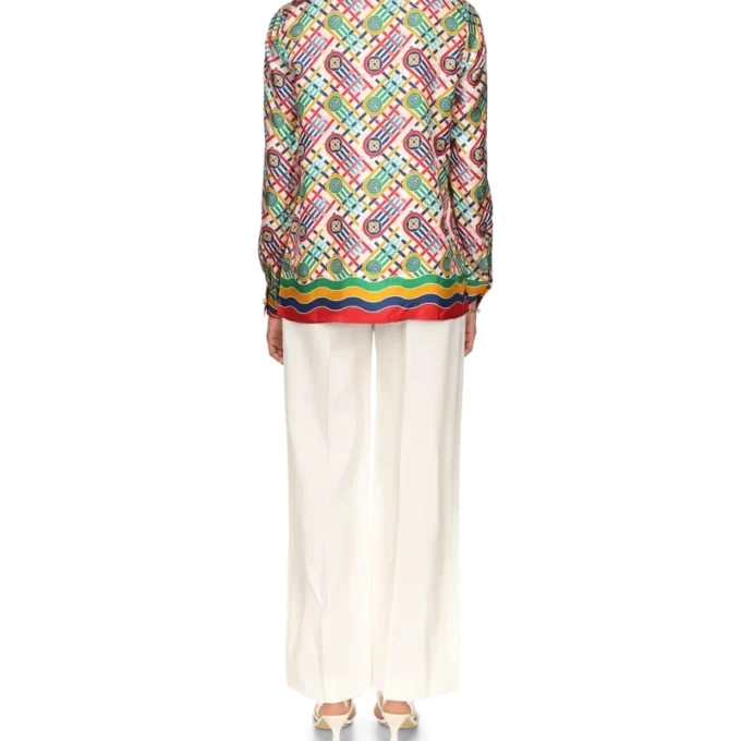 Camicia in seta con monogramma Tennis Camicia in seta con monogramma Tennis