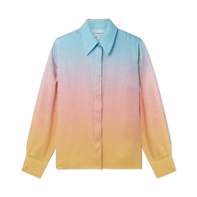 Camicia in seta con sfumature Ping Pong