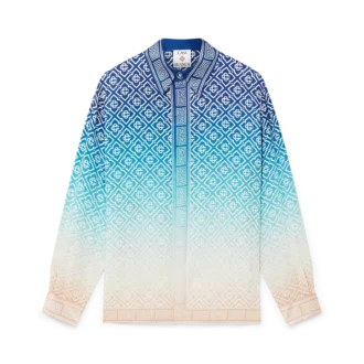 Camicia in seta jacquard sfumato