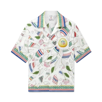 Camicia in seta a maniche corte Le Vase Brise in pantaloncini