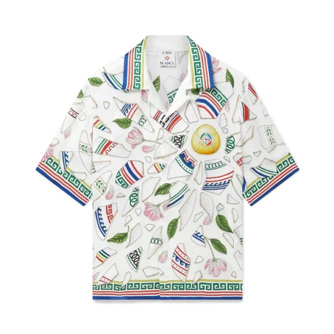 Camicia in seta a maniche corte Le Vase Brise in pantaloncini