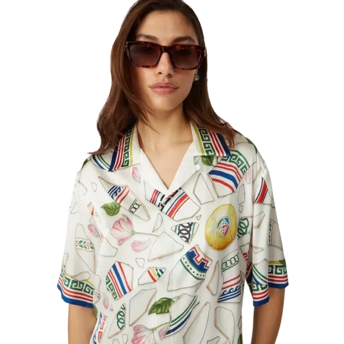 Camicia in seta a maniche corte Le Vase Brise in pantaloncini