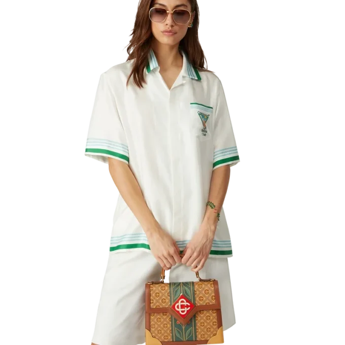 Camicia in seta a maniche corte Metaphysical Tennis Icon in pantaloncini