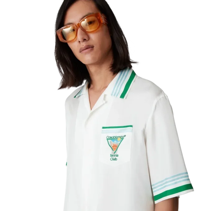 Camicia in seta a maniche corte Metaphysical Tennis Icon in pantaloncini