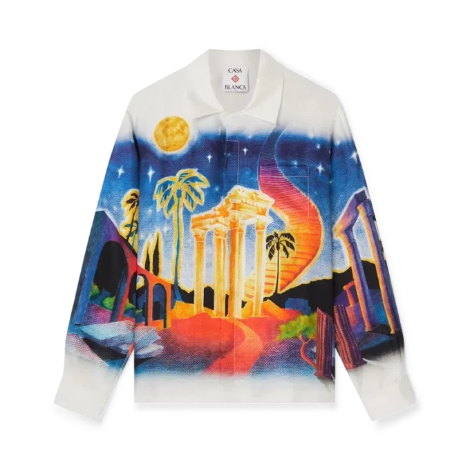 Camicia in seta Midnight Acropolis