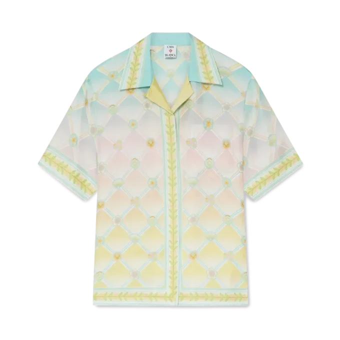 Camicia in twill di seta a maniche corte Candy Icons in pantaloncini