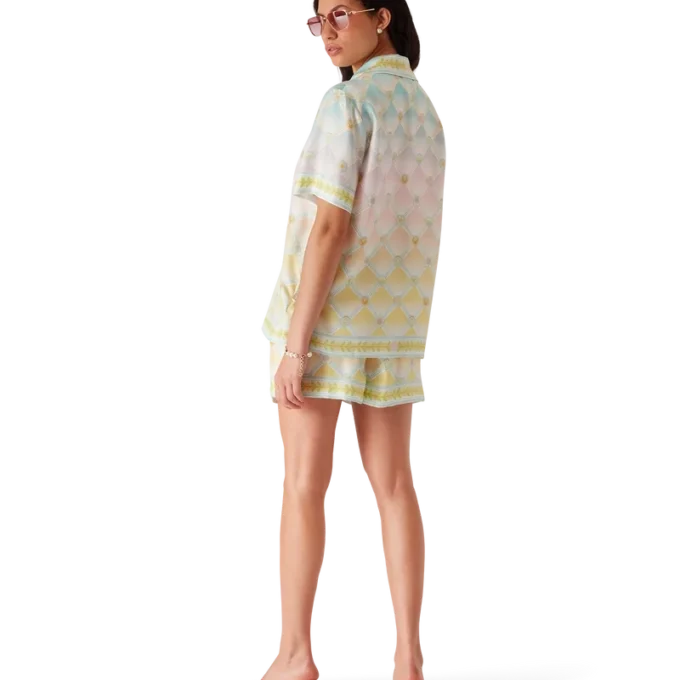 Camicia in twill di seta a maniche corte Candy Icons in pantaloncini