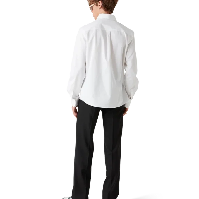 Camicia Oxford arancione ricamata