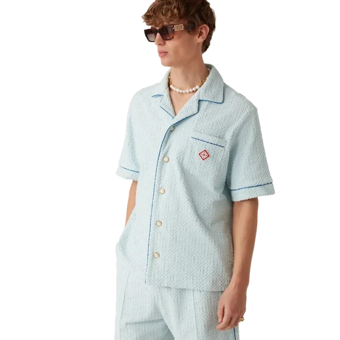 Camicie a maniche corte in spugna Monogram in pantaloncini