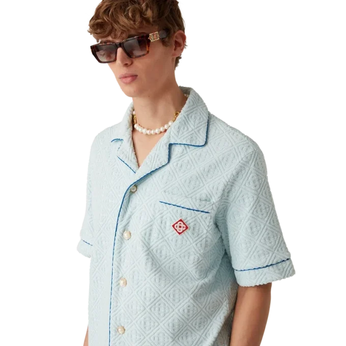 Camicie a maniche corte in spugna Monogram in pantaloncini