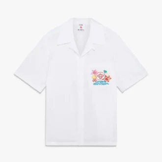 Camicie a maniche corte ricamate Collage D’icones Graphiques