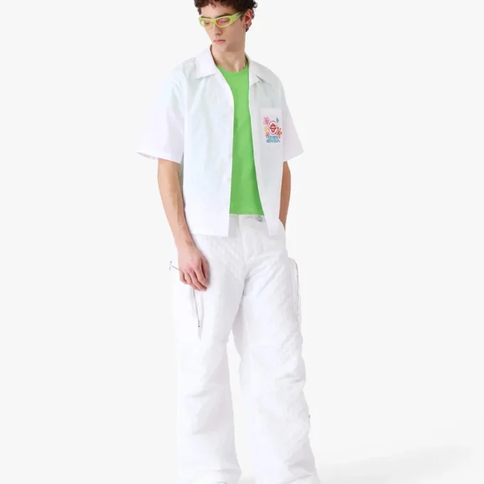 Camicie a maniche corte ricamate Collage D’icones Graphiques