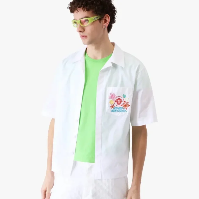 Camicie a maniche corte ricamate Collage D’icones Graphiques