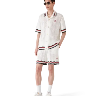 Camicie a pantaloncini in cotone Montagne Ondulee lavorate all’uncinetto