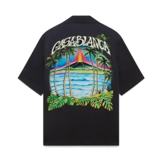 Camicie classiche a maniche corte in jacquard “Volcano”